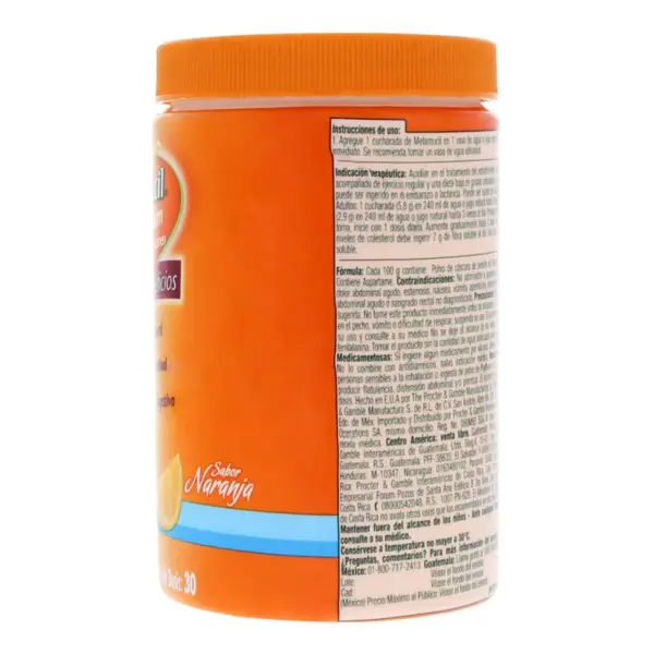 Metamucil Suplemento Alimenticio Sabor Naranja Sin Azúcar Con 174 G De Polvo - Imagen 2