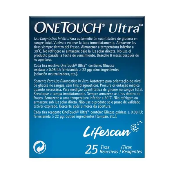 Tiras Reactivas Onetouch Ultra Con 25 Piezas - Imagen 2
