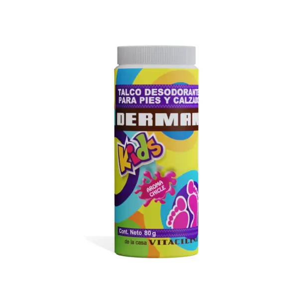 Derman Azul Talco Desodorante Para Pies Polvo Con 80 G