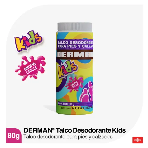 Derman Azul Talco Desodorante Para Pies Polvo Con 80 G - Imagen 2