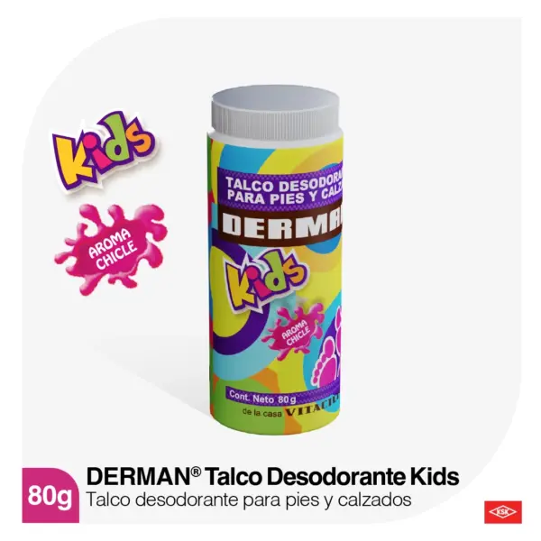 Derman Azul Talco Desodorante Para Pies Polvo Con 80 G - Imagen 3