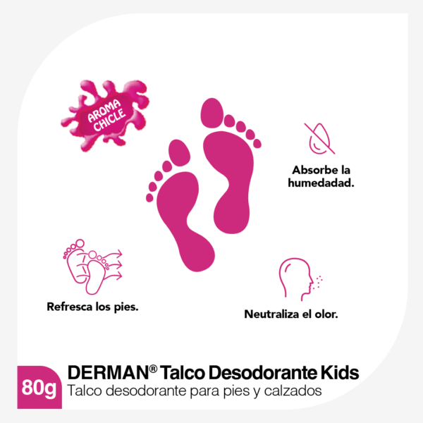 Derman Azul Talco Desodorante Para Pies Polvo Con 80 G - Imagen 4