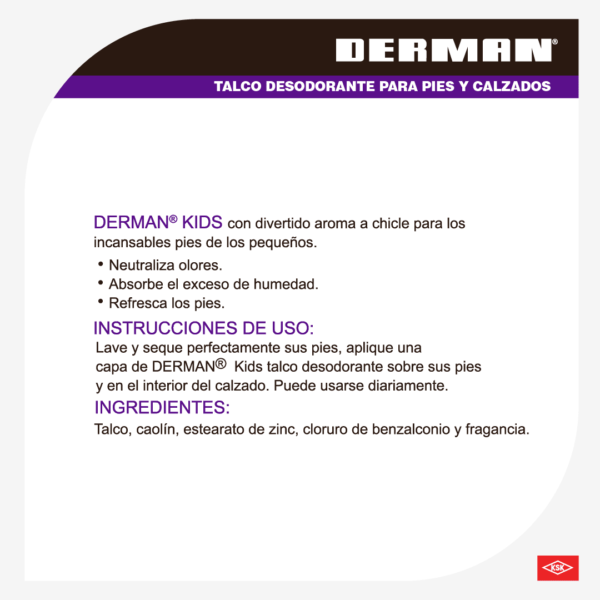 Derman Azul Talco Desodorante Para Pies Polvo Con 80 G - Imagen 5