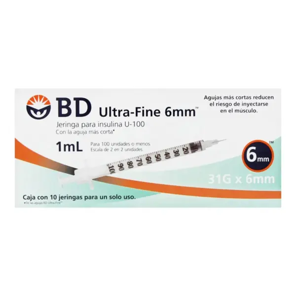 Bd Ultra-Fine Jeringa Para Insulina 31gx6mm 1 Ml 30 Jeringas