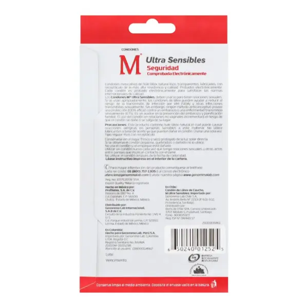 Condones M Ultrasensitive Cuerpo A Cuerpo Con 3 Piezas - Imagen 2