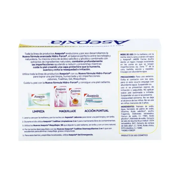 Asepxia Farma Jabon Azufre Barra Con 100 G - Imagen 2