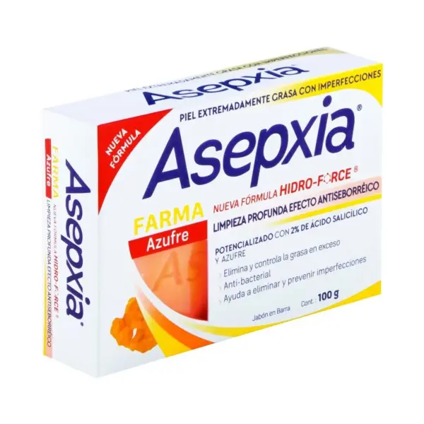 Asepxia Farma Jabon Azufre Barra Con 100 G - Imagen 3
