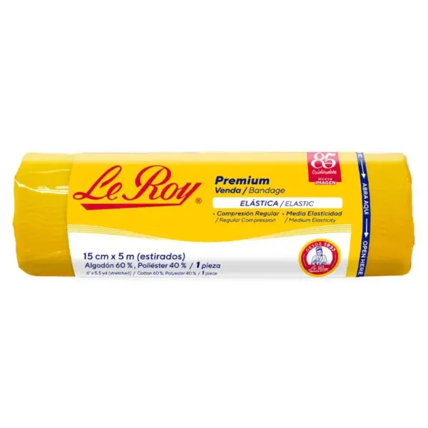 Le Roy Premium Venda Elástica 15cmx5m Con 1 Pieza