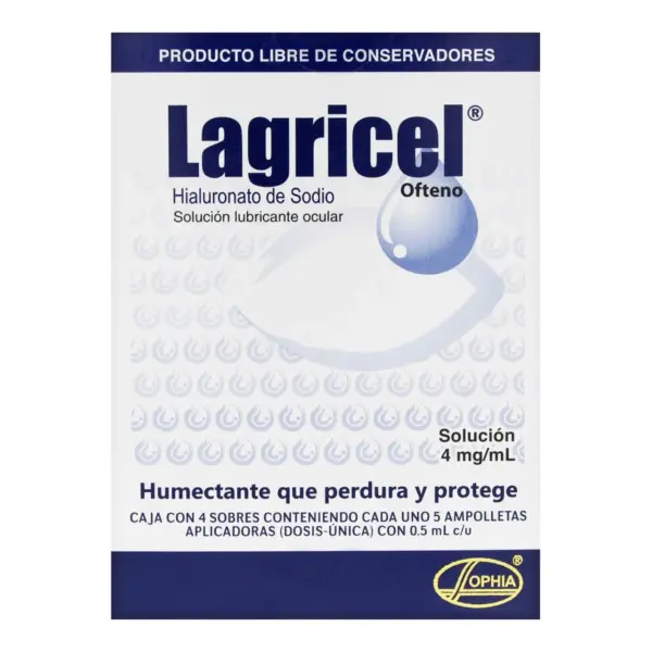 Lagricel 4 Mg Con 4 Sobres De 5 Ampolletas