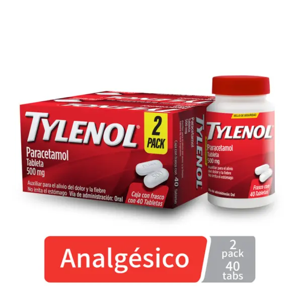 Tylenol 500 Mg Con 40 Tabletas Pack 2 - Imagen 2