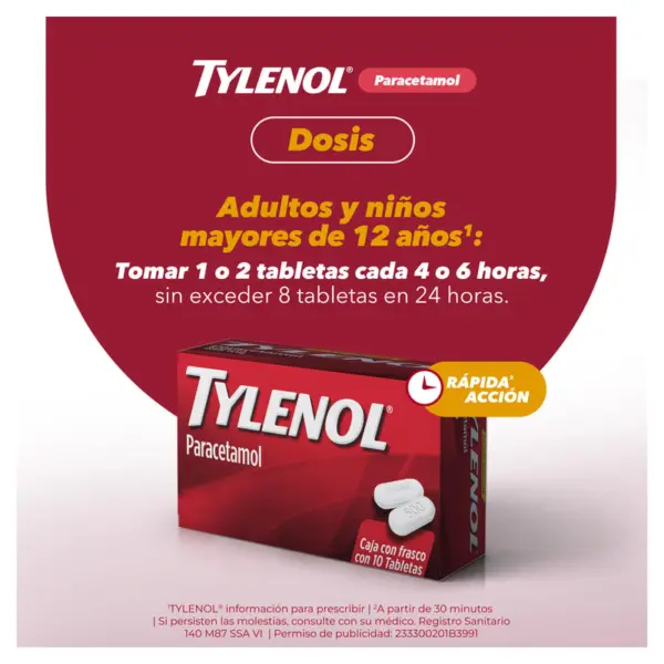 Tylenol 500 Mg Con 40 Tabletas Pack 2 - Imagen 7