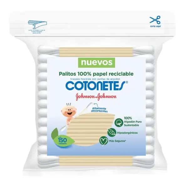 Cotonetes De Algodón De Papel Reciclable Con 150 Piezas