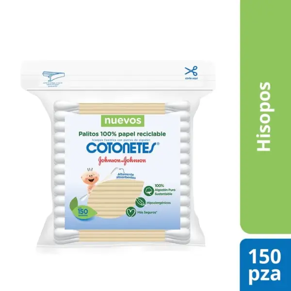 Cotonetes De Algodón De Papel Reciclable Con 150 Piezas - Imagen 2