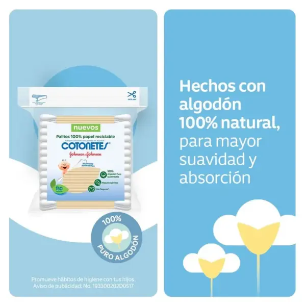 Cotonetes De Algodón De Papel Reciclable Con 150 Piezas - Imagen 5