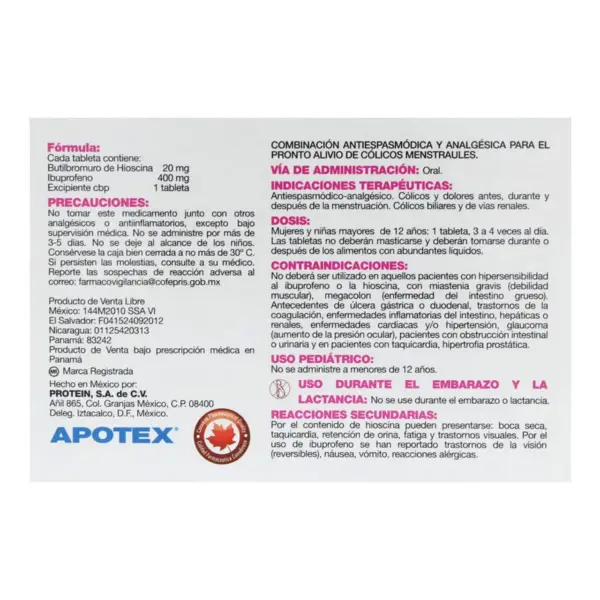 Espadiva 20/400 Mg Con 10 Tabletas - Imagen 2
