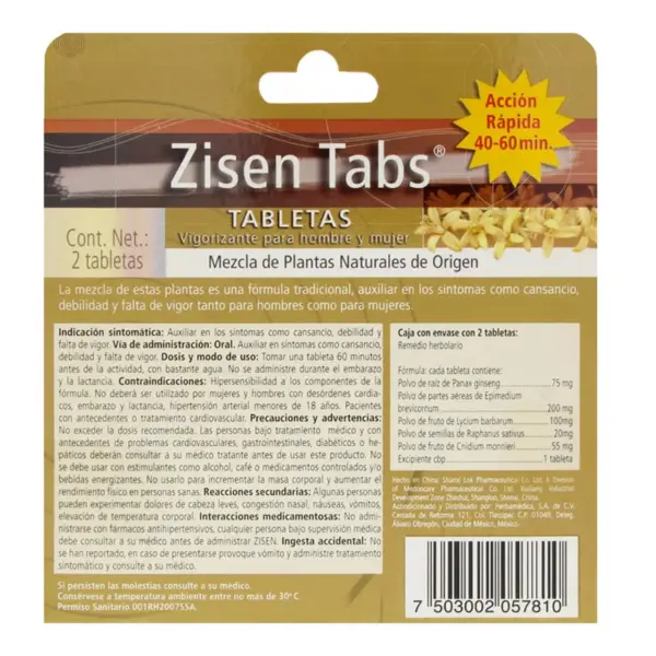 The Sensua Tea Vigorizante Tabletas, 2 Tabletas. - Imagen 2