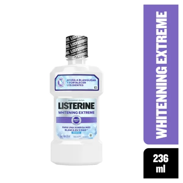 Listerine Whitening Extreme Enjuague Bucal Sabor Menta 236 Ml - Imagen 2