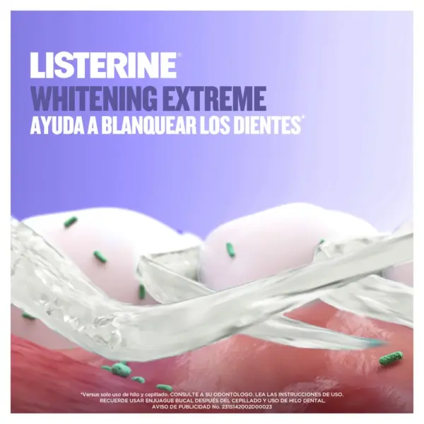 Listerine Whitening Extreme Enjuague Bucal Sabor Menta 236 Ml - Imagen 4