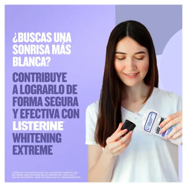 Listerine Whitening Extreme Enjuague Bucal Sabor Menta 236 Ml - Imagen 6