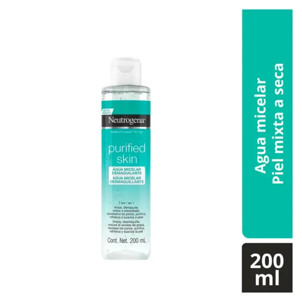 Neutrogena Purified Skin Agua Micelar Desmaquillante 200 Ml - Imagen 2