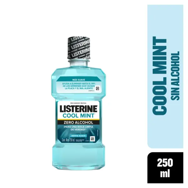 Listerine Cool Mint Zero Alcohol Enjuague Bucal Con 250 Ml - Imagen 2